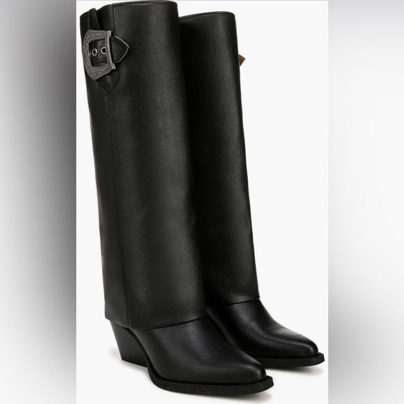 Zodiac Black Western Rowena Wings Women's Knee High Boot size 7 - Picture 1 of 8